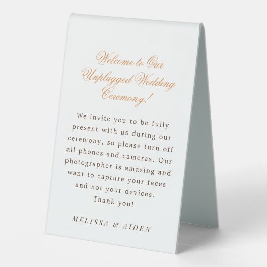 Plaque De Table Panneau de la tente Chic Unplugged Mariage Ceremon (Verso)