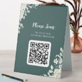 Plaque De Table Panneau de la tente du Mariage du code QR Feuille (En SItu (Tableau))