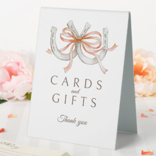 Plaque De Table Panneau de mariage cartes cadeaux ruban orange fer