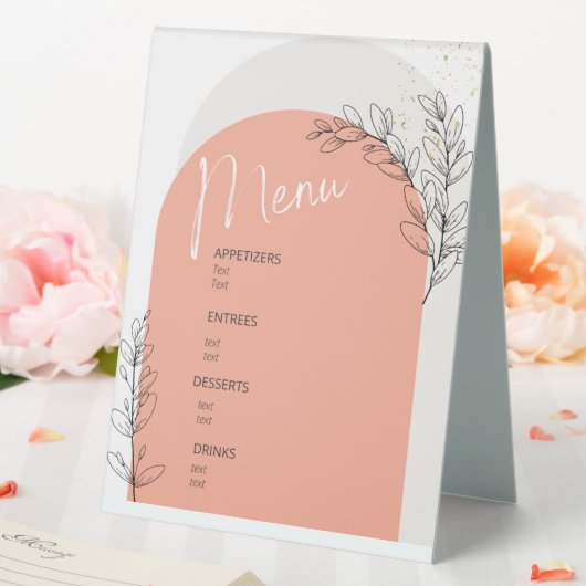 Plaque De Table panneau de menu  (In SItu (Mariage))