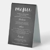 Plaque De Table Panneau de menu de mariage sur tableau noir rustiq (Recto)