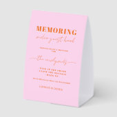 Plaque De Table Panneau de message de livre d'or Memoring (Verso)