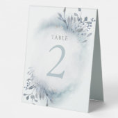 Plaque De Table panneau de numéro de table à l'aquarelle bleu pous (Verso)