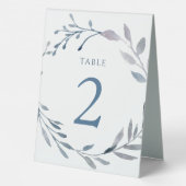 Plaque De Table panneau de numéro de table à l'aquarelle bleu pous (Verso)