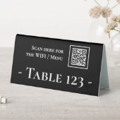 Plaque De Table Panneau de numéro de table avec code QR noir (En SItu (Tableau))