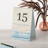 Plaque De Table Panneau de numéro de table de mariage sur la plage (En SItu (Tableau))