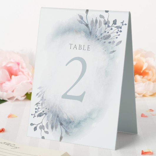 Plaque De Table panneau de numéro de table en aquarelle verdure bl (In SItu (Mariage))