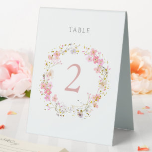 Plaque De Table panneau de numéro de table en couronne florale