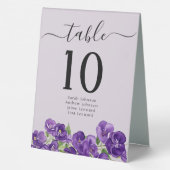 Plaque De Table Panneau de numéro de table violettes profondes pou (Verso)
