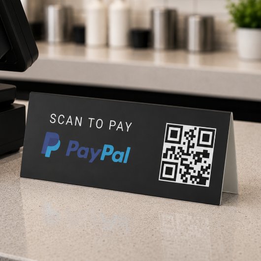 Plaque De Table Panneau de paiement avec code QR PayPal