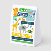 Panneau de piédestal d'anniversaire Animaux de la
