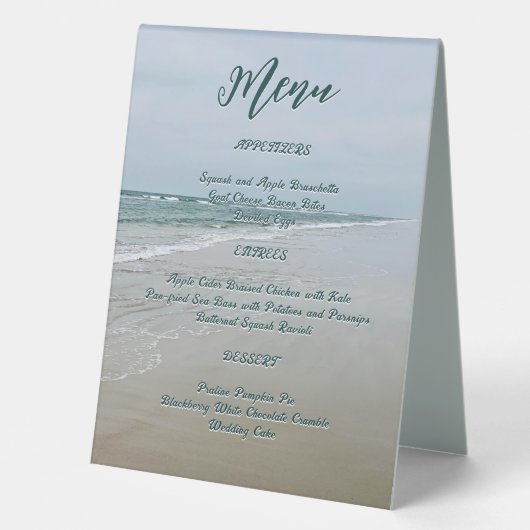 Plaque De Table Panneau de réception du menu permanent Ocean Beach (Recto)