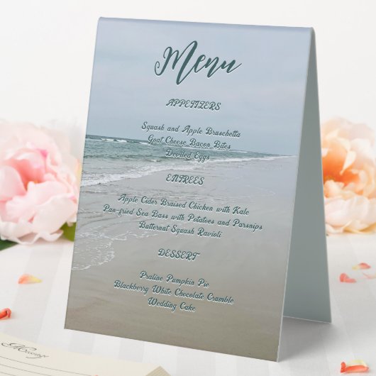 Plaque De Table Panneau de réception du menu permanent Ocean Beach (In SItu (Mariage))