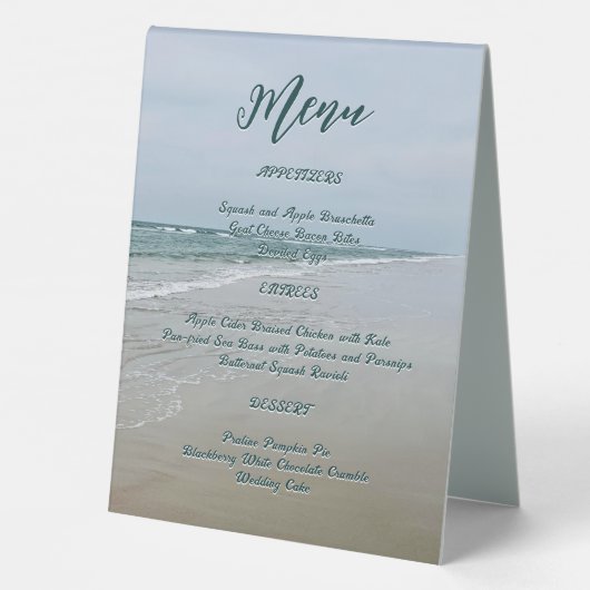 Plaque De Table Panneau de réception du menu permanent Ocean Beach (Verso)