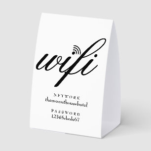 Plaque De Table Panneau de réseau et mot de passe Wifi