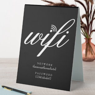 Plaque De Table Panneau de réseau Wifi et mot de passe
