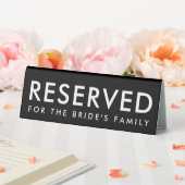Plaque De Table Panneau de réservation de mariage minimal noir et (In SItu (Mariage))