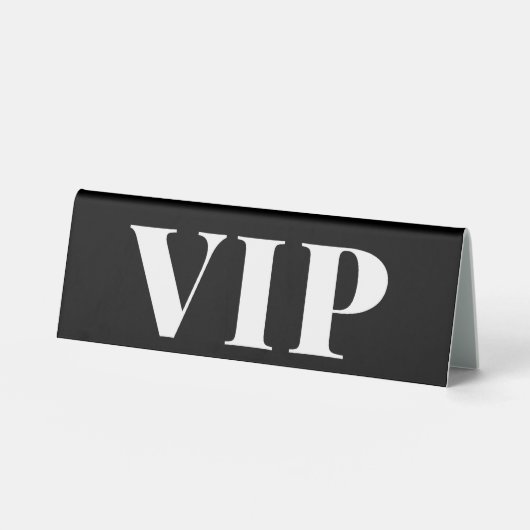 Plaque De Table Panneau de réservation VIP mariage minimal noir et (Recto)