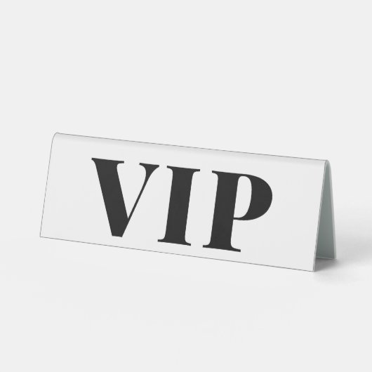 Plaque De Table Panneau de réservation VIP mariage minimal noir et (Recto)
