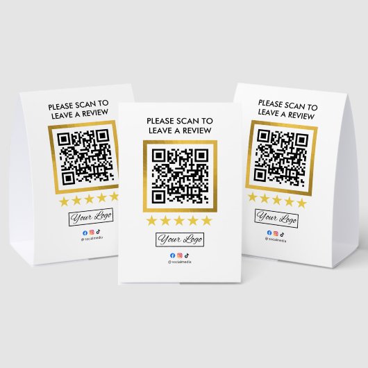 Plaque De Table Panneau de revue d'entreprise pour table | Code QR (Insitu (multi))