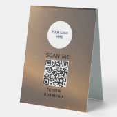 Plaque De Table Panneau de signalisation - Affichage du menu QR (Recto)