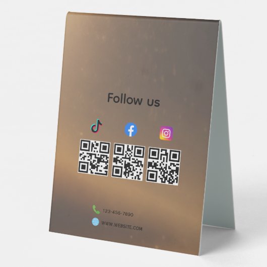 Plaque De Table Panneau de signalisation - Affichage du menu QR (Verso)