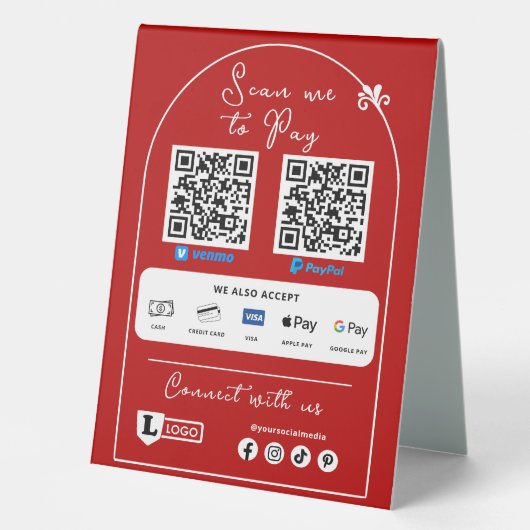 Plaque De Table Panneau de signalisation pour entreprise de paieme (Recto)