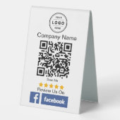 Plaque De Table Panneau de socle de code QR de demande d'avis sur (Verso)