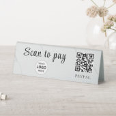 Plaque De Table Panneau de socle de code QR de logo d'entreprise S (En SItu (Tableau))