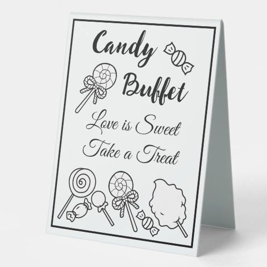 Plaque De Table Panneau de table Buffet Candy pour Mariage (Recto)