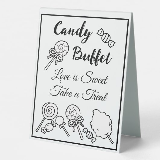Plaque De Table Panneau de table Buffet Candy pour Mariage (Verso)