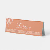 Plaque De Table Panneau de table Cœurs Tissés Celtiques en Corail (Verso)