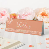Plaque De Table Panneau de table Cœurs Tissés Celtiques en Corail (In SItu (Mariage))