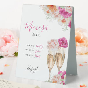 Plaque De Table Panneau de table de Baby Shower de Bar Mimosa Flor