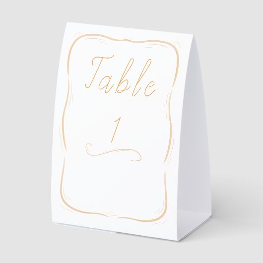 Plaque De Table Panneau de table de mariage à bordure orange paste (Recto)