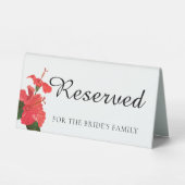 Plaque De Table Panneau de table de mariage à fleurs d'Hibiscus (Recto)