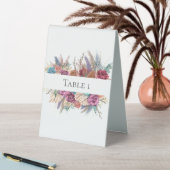 Plaque De Table Panneau de table de mariage élégant floral boho (En SItu (Tableau))
