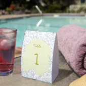 Plaque De Table Panneau de table de mariage floral bleu (InVersositu (sur table))