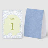 Plaque De Table Panneau de table de mariage floral bleu (Recto/verso)