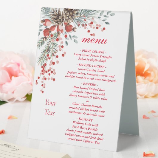 Plaque De Table Panneau de table de Noël avec menu (In SItu (Mariage))