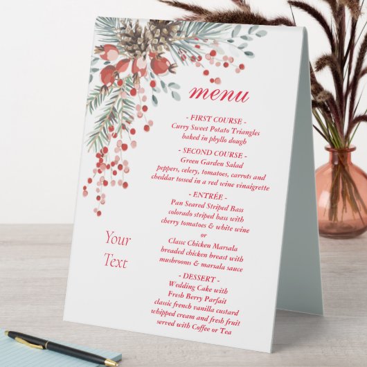 Plaque De Table Panneau de table de Noël avec menu (En SItu (Tableau))