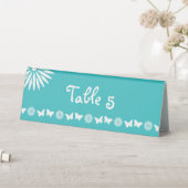 Plaque De Table Panneau de table en turquoise avec des marguerites (En SItu (Tableau))