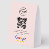 Plaque De Table Panneau de table Google Reviews | Présentoir de co (Recto)