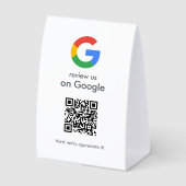 Plaque De Table Panneau de table Google Reviews | Socle de code QR (Recto)