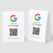 Plaque De Table Panneau de table Google Reviews | Socle de code QR (Recto/verso)