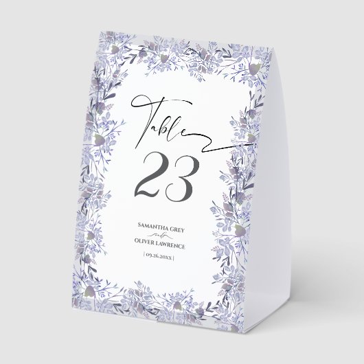 Plaque De Table Panneau de table moderne gris et lavande (Verso)