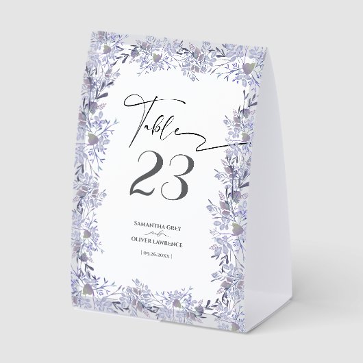 Plaque De Table Panneau de table moderne gris et lavande (Recto)