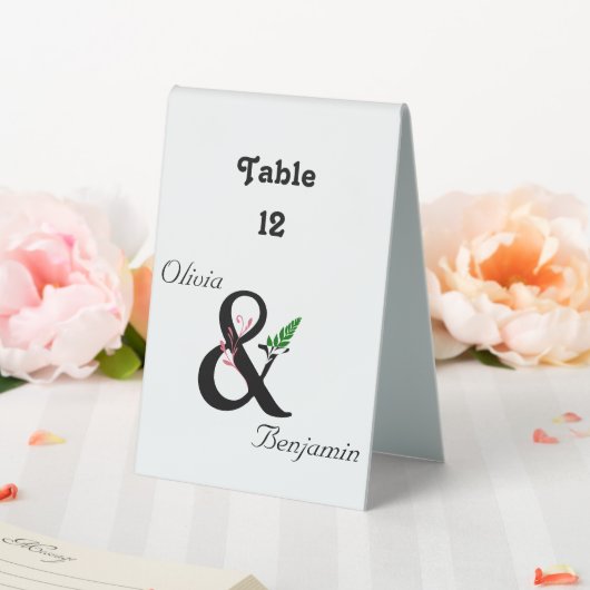 Plaque De Table Panneau de table présentoir avec esperluette éléga (In SItu (Mariage))