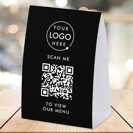 Plaque De Table Panneau de table QR Code | Présentoir de menu numé
