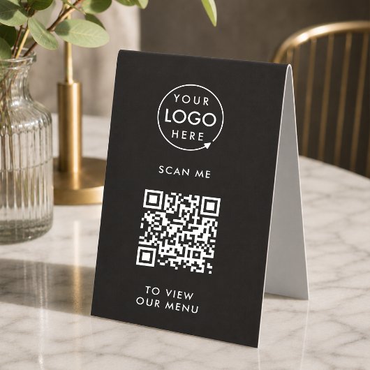 Plaque De Table Panneau de table QR Code | Présentoir de menu numé